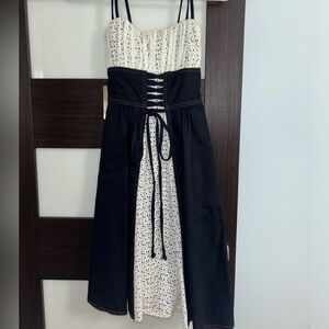 Classic Lace and Denim Betsy Johnson Dress